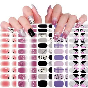 Altamente personalizzato 22 fogli 3d diamond kids nail stickers Private Label nail polish wraps
