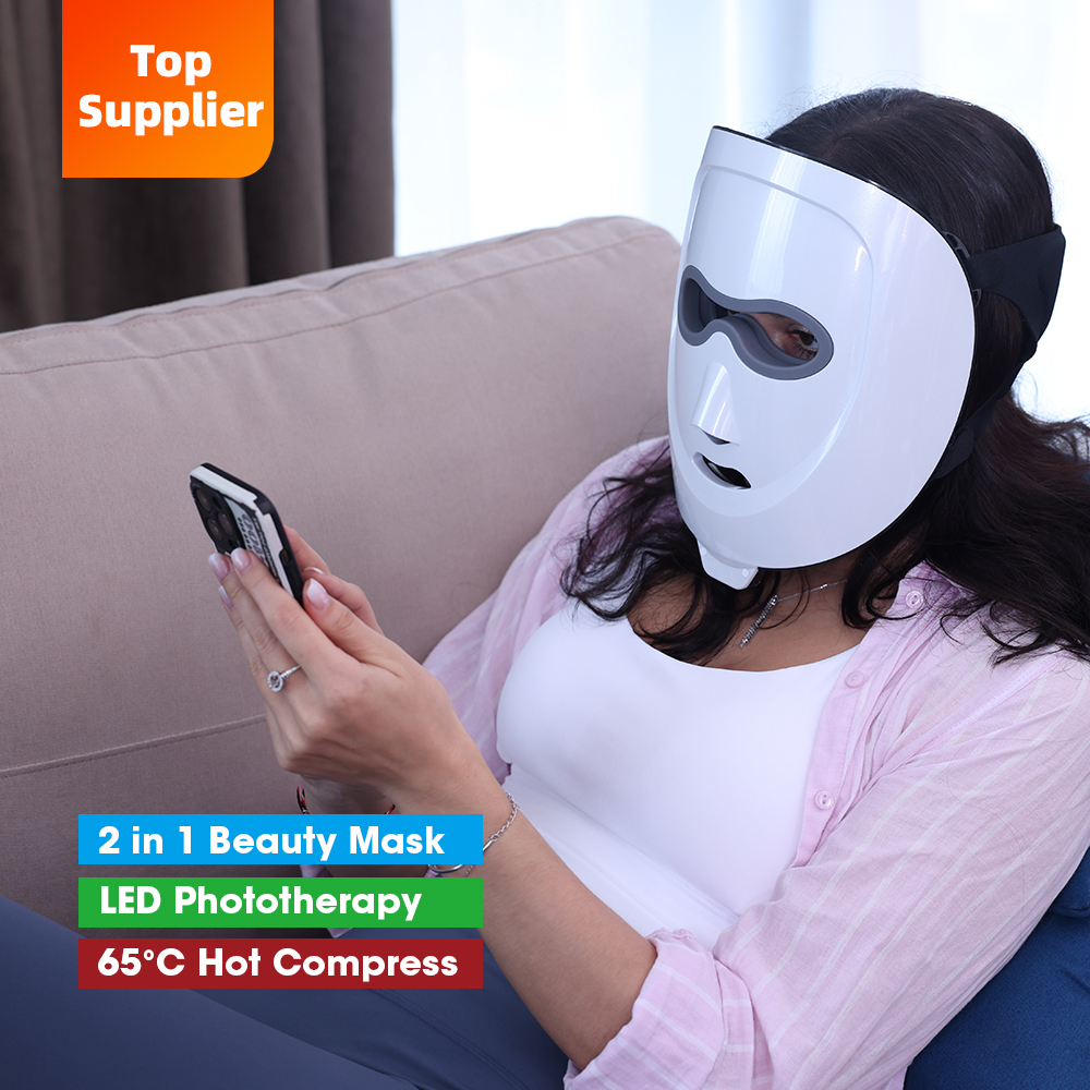 High Quality Rechargeable LED Face Therapy Masks Hand-Held Home Use Beauty Treatment with Red Light ZA Plug Type