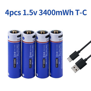 <strong>New</strong> <strong>Function</strong> Usb <strong>Rechargeable</strong> <strong>Batteries</strong> AA Type C Charging 1.5v 3400mwh Lithium Ion <strong>Rechargeable</strong> Aa <strong>Battery</strong> - Product Image 5