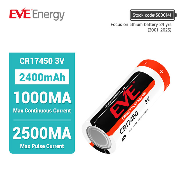 EVE 3V 2400mAh Non Rechargeable Limno2 Lithium Batteries Cr17450 Lithium Primary Battery for Healthcare Equipment