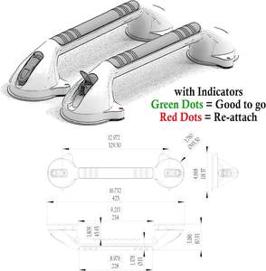มือจับฝักบัวขนาด12นิ้วตัวดูดแรงสูง<span class=keywords><strong>2</strong></span>อันบาร์พร้อมไฟแสดงสถานะ - Product Image 6