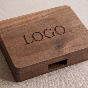 Boîte à bijoux en bois de noyer personnalisée avec gravure laser, fermeture magnétique, doublure en velours doux, forme rectangulaire, exigences personnalisées - Product Image 3