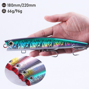 Nuevo <span class=keywords><strong>MISTER</strong></span> LURE suministro de pesca 180/220mm cebo duro 4X anzuelo triple pesca curricán atún señuelo Popper señuelo de pesca cebo - Product Image 5