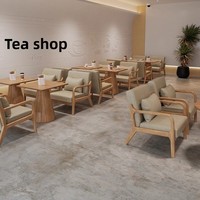 Combinaison Table et Chaises Commerciales 4 Personnes en Bois Massif Style Moderne Personnalisable pour Cafés, Bars, Gîtes et Salons de Thé