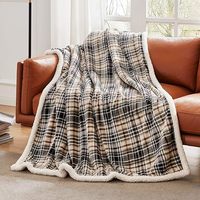 Plaid Sherpa en polaire tissée, flanelle et microfibre, taille double, toutes saisons, hiver, personnalisable, doux, moelleux et confortable