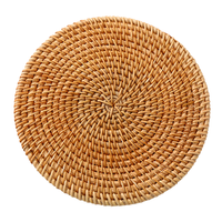 Sous-plats faits main en rotin tressé vintage, isolants et résistants à la chaleur, pour la maison, solides, pour table à manger, assiettes, tasses et porte-théière, pour le sable