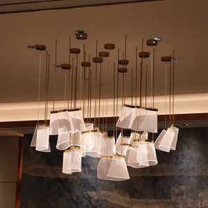 Candelabro de techo Led dorado moderno para decoración interior de estilo de lujo - Product Image 3