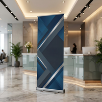 Soporte Retráctil para Pancartas de 85*200cm de Fábrica, Estructura Metálica Resistente, Pancarta Enrollable con Bolsa de Transporte para Ferias Comerciales