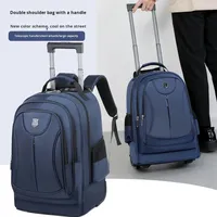 Sac à dos de voyage pour ordinateur portable, multi-usages, imperméable, en polyester Oxford, avec fermeture éclair, haut de gamme, avec roulettes, capacité de 20 à 39 L