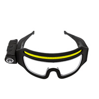 Lampe de travail COB super lumineuse IP65, faisceau réglable, étanche, pour camping, sécurité, lampe frontale LED rechargeable avec capteur de mouvement, type lunettes