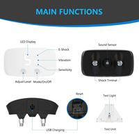 Wiederaufladbares Touch-Antibell-Hundehalsband - Elektrischer Schock Vibrations-Antibellapparat Atmungsaktives Design Nylon ABS 10-20