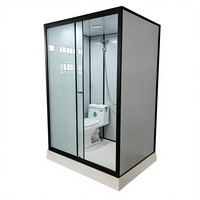 Cabine de douche compacte coulissante, unité de salle de bain préfabriquée, cabine de toilette intégrée, enclos en verre minimaliste