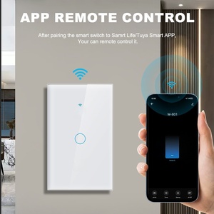 Tuya US estándar inteligente 1 Gang interruptor de cristal luz inteligente remoto Control de voz Wifi interruptor de luz inteligente Control de voz <span class=keywords><strong>Alexa</strong></span> <span class=keywords><strong>Google</strong></span> - Product Image 4