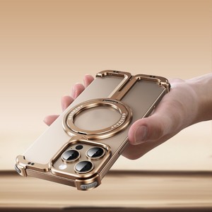 Fancy <span class=keywords><strong>Shape</strong></span> Kim Loại Hợp Kim Nhôm Trường Hợp Đối Với iPhone 16 Promax 16 Cộng Với Từ 360 Xoay Chủ Bumper Bảo Vệ Bìa 2024 - Product Image 2