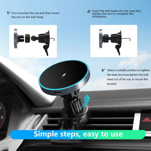Caricatore <span class=keywords><strong>Wireless</strong></span> Magnetico per Auto Tipo-C in Lega di Alluminio <span class=keywords><strong>con</strong></span> Forte Suzione, Clip per Bocchetta dell'Aria, Rotazione a 360°, <span class=keywords><strong>Ricarica</strong></span> Rapida 15W per <span class=keywords><strong>Telefono</strong></span> - Product Image 4