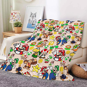 Coperta in Flanella Personalizzata con Stampa Digitale 3D a Tema Cartone Animato Fratelli Funghi e Principesse, Morbida al Tatto e Ottima <span class=keywords><strong>per</strong></span> il Calore - Product Image 5