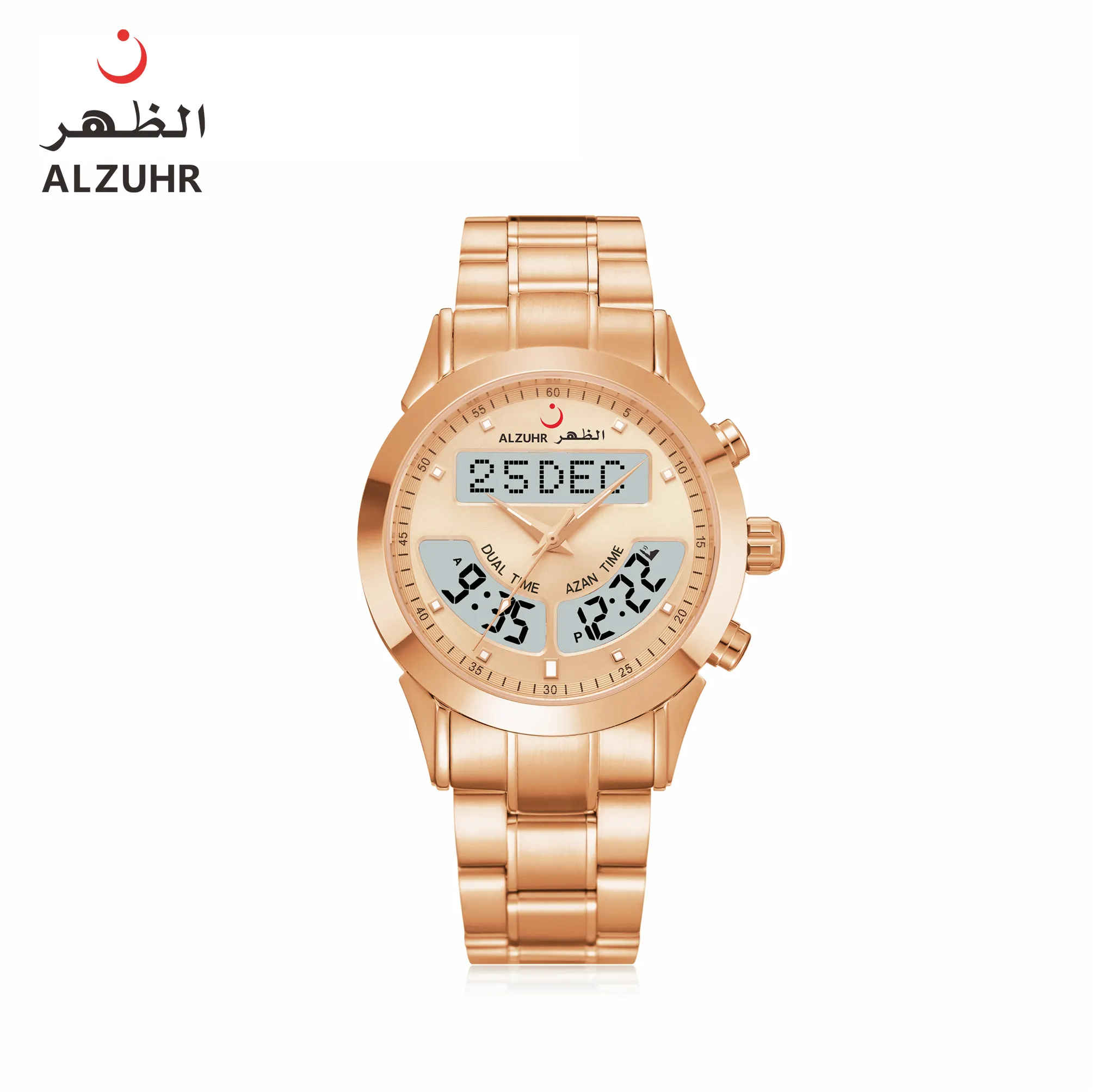 Thời trang Fusion hợp thời trang Halal timepiece với phong cách Arabic quay số Mensa azan xem alzuhr 602