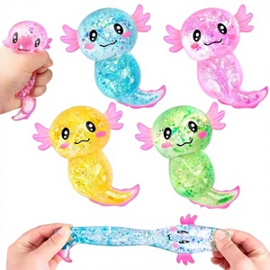Juguete antiestrés unisex de goma con forma de salamandra, con lentejuelas brillantes, el más vendido transfronterizo, de rebote lento, mini. - Product Image 1