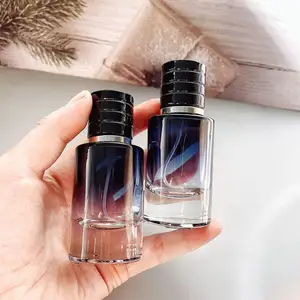 luxury bottle colorful perfume glass 50ml 100ml with magnetic perfume cap and manual box