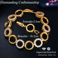 Bracelet rond micro-pavé en zirconium avec pierres CZ plaqué rhodium au design simple, bijoux de mode pour femmes, accessoires tendance