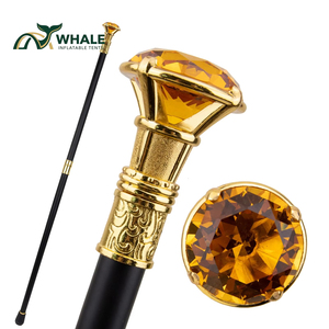 Bastón <span class=keywords><strong>de</strong></span> Trekking Plegable <span class=keywords><strong>de</strong></span> Dos Secciones, Ligero, con Punta Dorada y Diamantes, Diseño Decorativo <span class=keywords><strong>de</strong></span> Cuatro Lados, Mango Negro Liso, Resistente - Product Image 6