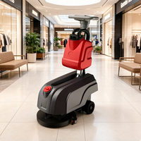Machine de nettoyage de sols compacte à conducteur marchant à côté, avec remplacement de brosse sans outil, pour le nettoyage quotidien rapide des restaurants, cuisines et hôtels
