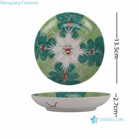 RZIH36-A Jingdezhen Bok Choy Papillon Assiette En Céramique Peint À La Main Oriental Vintage Décoratif Rond Plateau À Chou