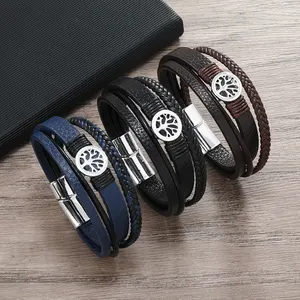 Joyería profesional personalizada al por mayor Nueva joyería de personalidad punk para hombres accesorios de árbol de la vida pulsera de moda para hombres