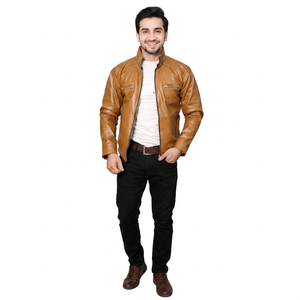 Hot Sale Men's Comfortable <b>Canvas</b> Leather Jacket High Quality Custom Street Wear Hot Sale Men's Comfortable jacket for men - Product Image 1