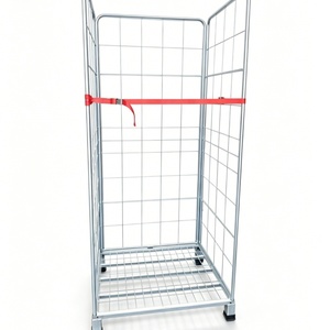 รถเข็นโลจิสติกส์แบบกรงลวดชุบสังกะสีแบบหนาพิเศษสองด้านสำหรับคลังสินค้า - Product Image 1