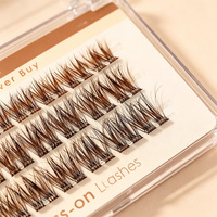 Kit de cils ultra-fins réutilisables à haute densité, cils segmentés effet wispy, multi-courbures, application individuelle, cils individuels