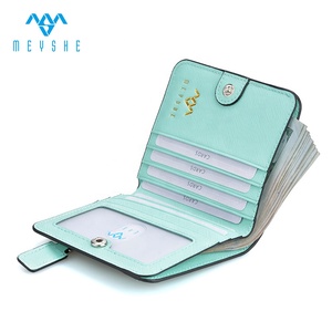Saffiano di alta qualità in <span class=keywords><strong>vera</strong></span> <span class=keywords><strong>pelle</strong></span> da <span class=keywords><strong>donna</strong></span> MEYSHE <span class=keywords><strong>piccolo</strong></span> <span class=keywords><strong>portafoglio</strong></span> portamonete RFID blocco cerniera e bottone - Product Image 4