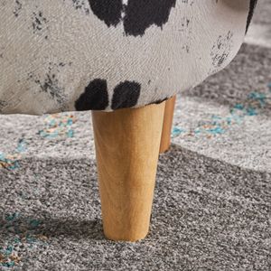 Cow-Shaped Ottoman Black White Modern Accent Stool Pouf Home Decor <b>Footrest</b> - Product Image 4