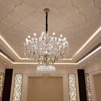 Lustre classique en cristal de bougie d'hôtel de luxe de salon de villa de style européen