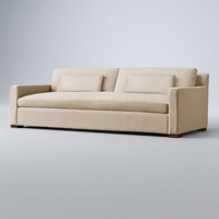 Canapé-banc de luxe 2 places avec coussin, base en bois et accoudoirs, design moderne, écologique, pour hôtels et écoles