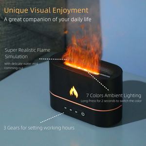 Flame Ultrasonic Humidifier Portable <b>Aroma</b> <b>Diffuser</b> with LED Light & Essential Oil <b>Diffuser</b> for Hotel & Car Use 200ml Capacity - Product Image 2