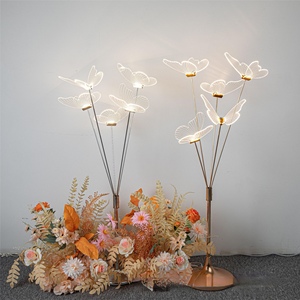 Tùy chỉnh 5-đầu Led bướm Acrylic Board sắt nghệ thuật trung tâm đám cưới Đảng khách sạn sàn Đèn trang trí nội thất với AC cung cấp điện - Product Image 5