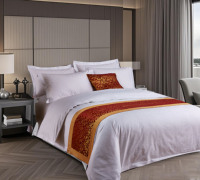 Parure de lit d'hôtel minimaliste 100% coton 300TC 4 pièces taille double Housse de couette Housse de couette Drap de lit Taie d'oreiller-Patchwork