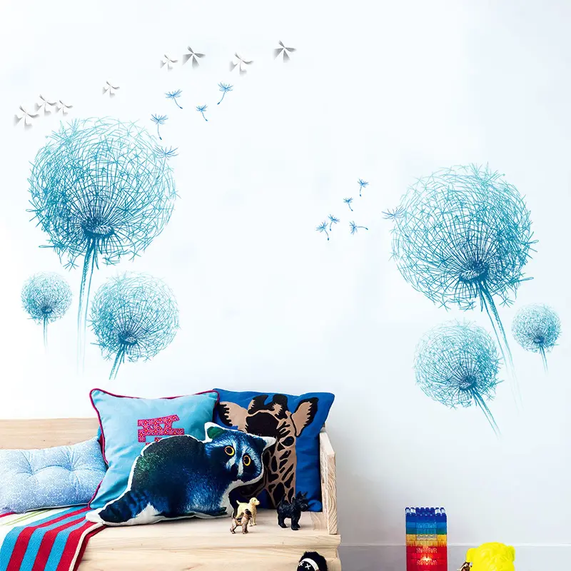 Large Size Dandelion Wall Sticker butterflies on the wall Living room Bedroom window decoration Mural Art Decals