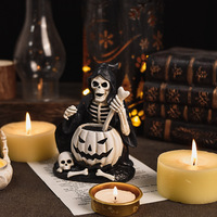 Vente en gros transfrontalière : Figurine de squelette d'Halloween, Art populaire, Art horrifique, Sculptée en résine époxy, Personnalisée pour la maison