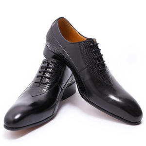 Handmade YSMARKET Men's Genuine Leather Lace-Up Oxford Shoes Custom Business Casual <b>Dress</b> Wedding Banquets Solid Pattern Autumn - Product Image 4