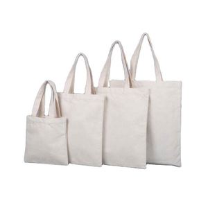 Sacs de courses en coton épais personnalisés par sublimation, mini, violet, blanc, noir, sacs fourre-tout vierges en toile avec poches - Product Image 2