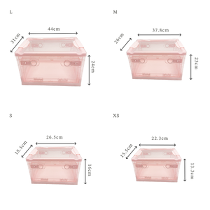 Boîte de rangement pliable en plastique PP moulé par injection, empilable, couleur personnalisée, organisateur de placard pliable avec porte avant transparente - Product Image 4