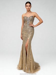 slim fit dress slacks Luxe Glitter Maxi Dress (Gold), XL main image 1