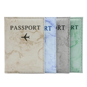Housse de <span class=keywords><strong>Passeport</strong></span> Sacs à Certificats en Cuir PU, Porte-<span class=keywords><strong>Passeport</strong></span> Portable pour Hommes et Femmes en Voyage, Porte-<span class=keywords><strong>Passeport</strong></span> Doré - Product Image 1