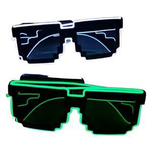 <span class=keywords><strong>Gafas</strong></span> con Marco de Píxeles LED con Cable de Neón Personalizado, <span class=keywords><strong>Gafas</strong></span> Brillantes para Fiestas Cyberpunk, DJ, Festivales, con Logotipo Impreso, Regalo Genial - Product Image 3