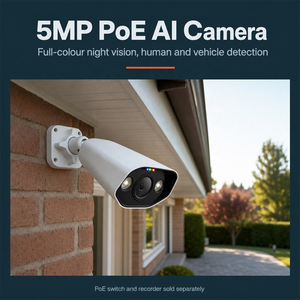 กล้องวงจรปิด AI POE คุณภาพสูง 4K ความละเอียด 5MP 8MP แบบกระบอก กล้อง IP CMOS NVR ระบบตรวจจับใบหน้า สำหรับบ้านและธุรกิจ - Product Image 2
