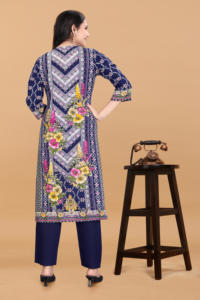 ชุดคุर्ตาพิมพ์ลายสีน้ำเงิน Kiran Nexus สำหรับผู้หญิง แบรนด์ Magic ผลิตภัณฑ์รักษ์โลก เสื้อผ้าชาติพันธุ์ มีสินค้าจำนวนมาก ไซส์ S ถึง 3XL - Product Image 4