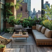 Terrasse en WPC moderne 25 mm en chêne, antidérapante, imperméable, forme carrée, utilisation en extérieur et en intérieur pour les jardins et les parcs
