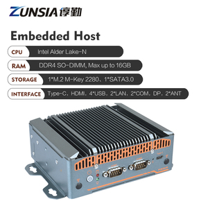 มินิพีซี OEM แบบติดตั้งบนราง Din ไร้พัดลม 2 พอร์ต Ethernet 2 พอร์ต Com 4 พอร์ต <span class=keywords><strong>USB</strong></span> Intel N100 N150 N305 1*DDR4 1*HD/DP Type-C X86 Barebone มินิพีซีอุตสาหกรรม - Product Image 2